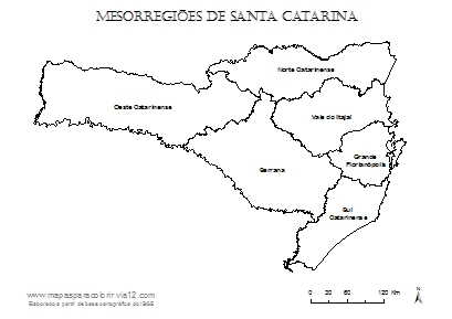 Mapa De Santa Catarina Mapas Para Colorir