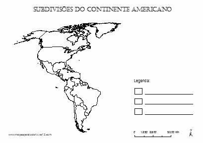 Mapa do continente americano