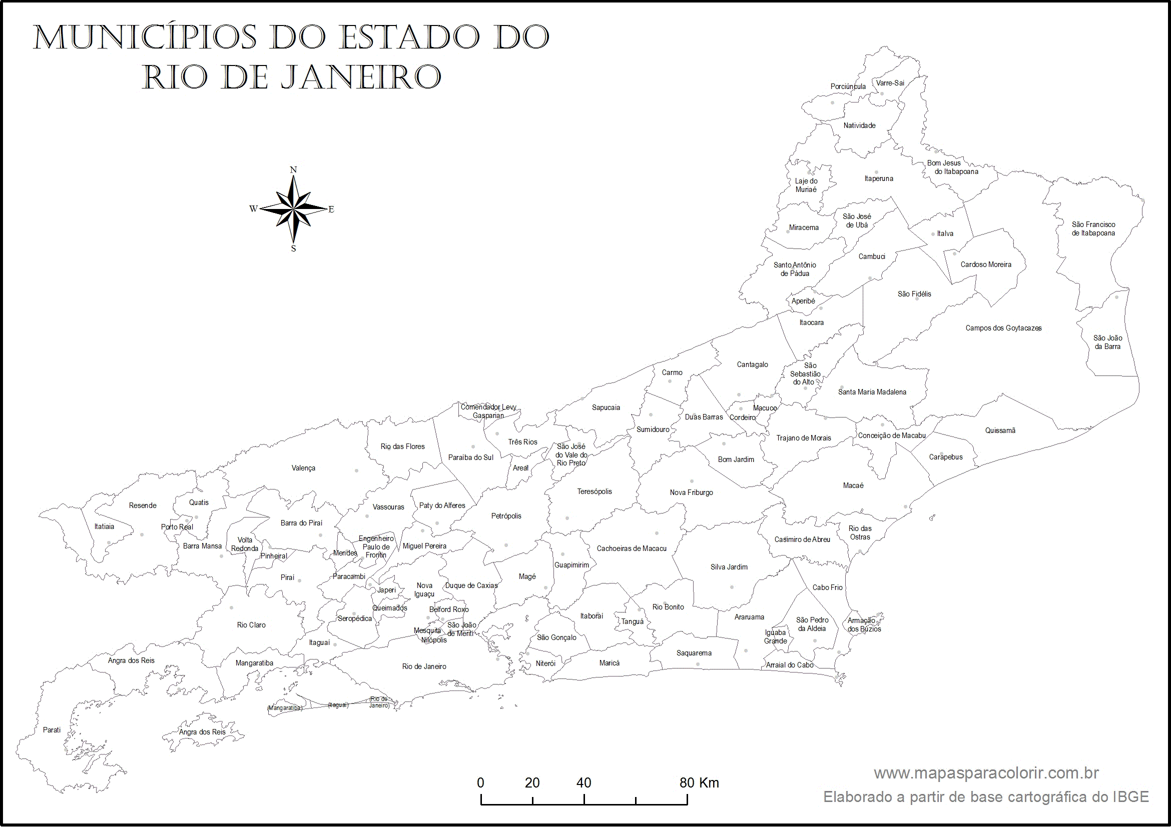 Mapa Do Rio De Janeiro Mapas Para Colorir