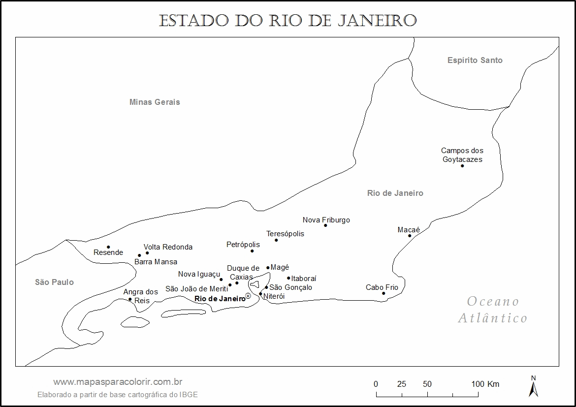 Mapa Do Rio De Janeiro Mapas Para Colorir