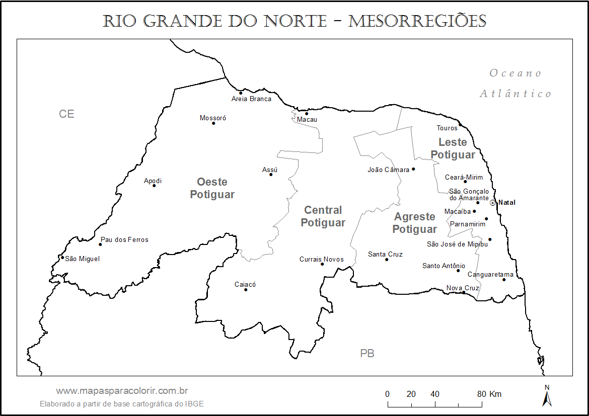 Mapa Do Rio Grande Do Norte Png