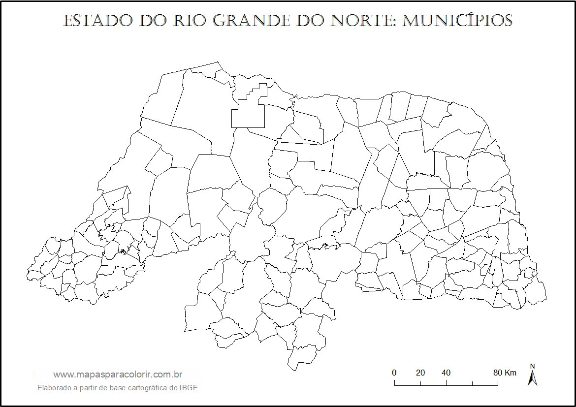 Mapa Do Rio Grande Do Norte Mapas Para Colorir