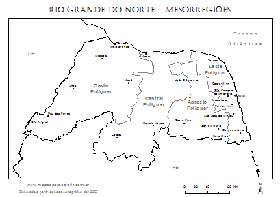 Mapa Do Rio Grande Do Norte Mapas Para Colorir