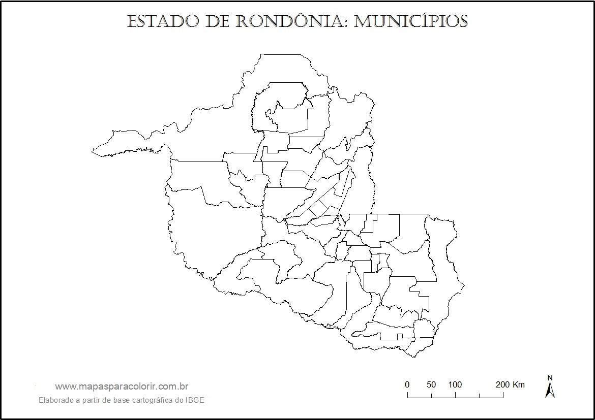 Mapa do estado de rondônia do brasil