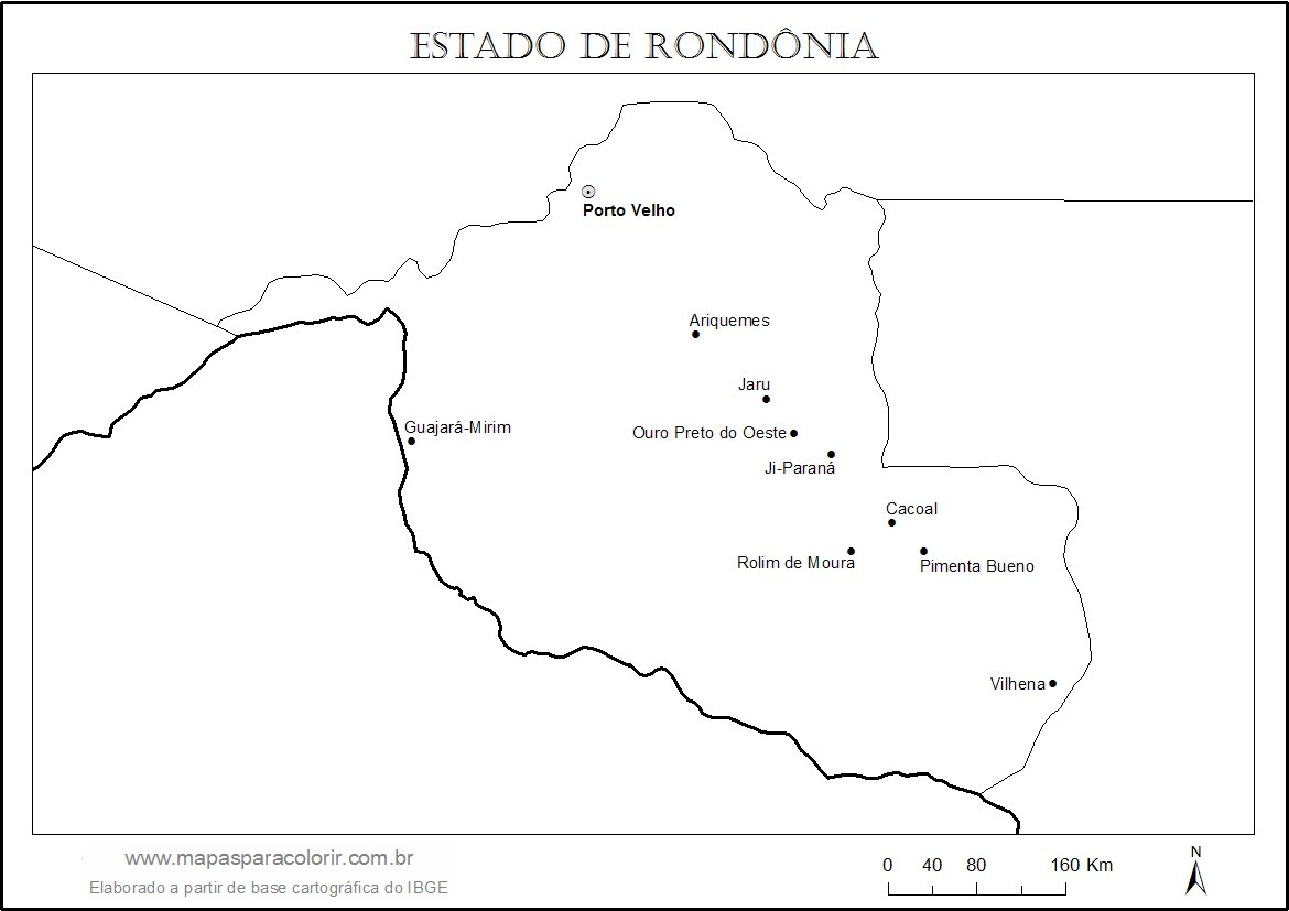 Mapa do estado de rondônia do brasil
