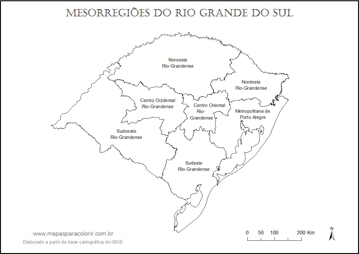 Mapa Do Rio Grande Do Sul Mapas Para Colorir