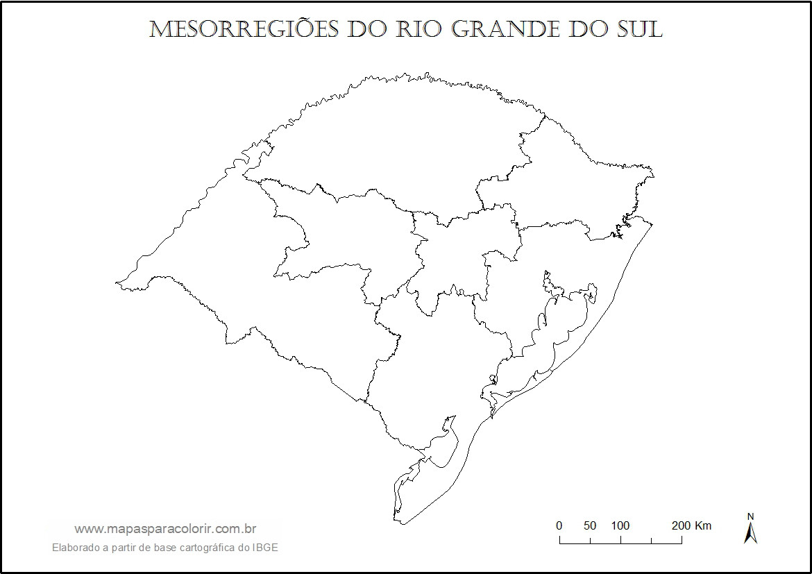 Mapa Do Rio Grande Do Sul Mapas Para Colorir