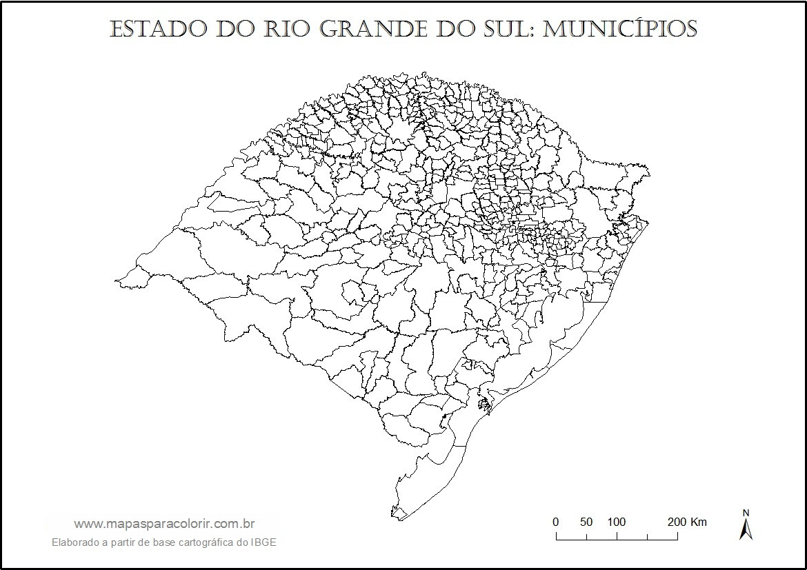 Mapa Do Rio Grande Do Sul Mapas Para Colorir