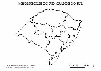 Mapa Do Rio Grande Do Sul Mapas Para Colorir